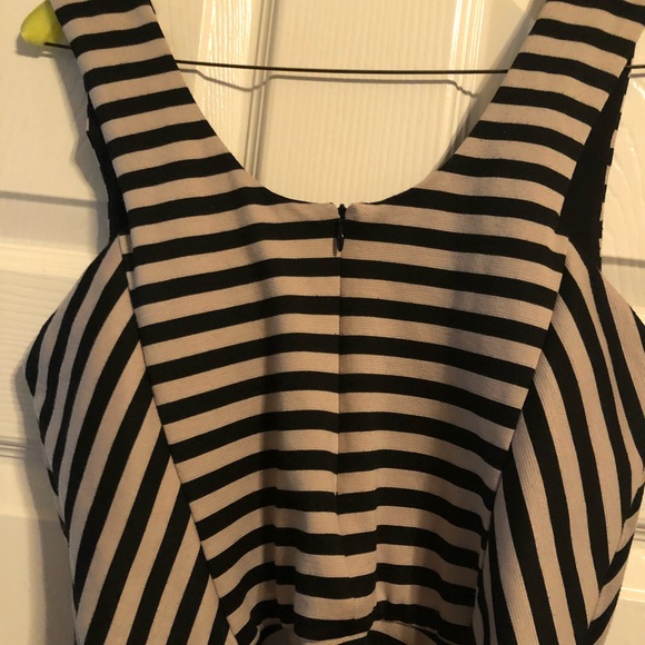 Trendy Striped Peplum Top - Picture 2 of 3